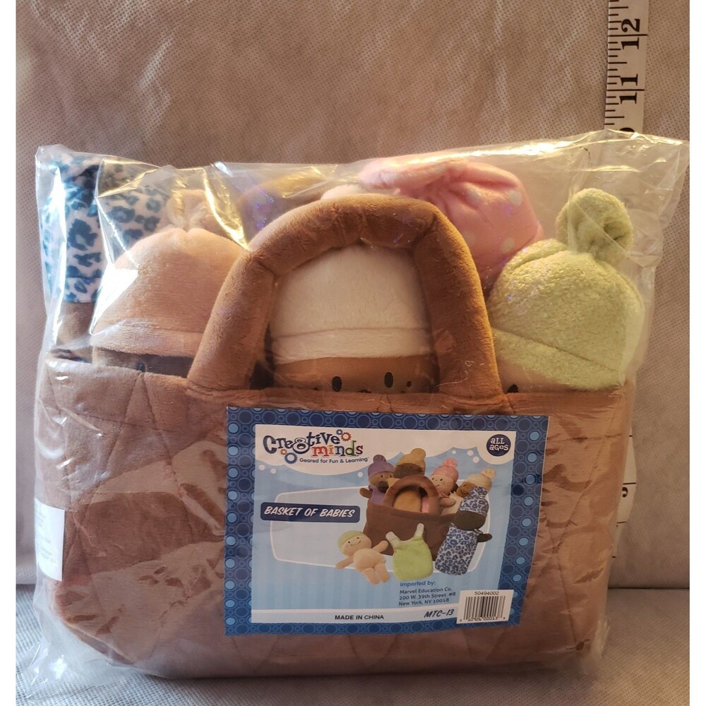 Creative Minds Basket of Babies Soft Baby Dolls, Sensory Toys, Multicultural,...